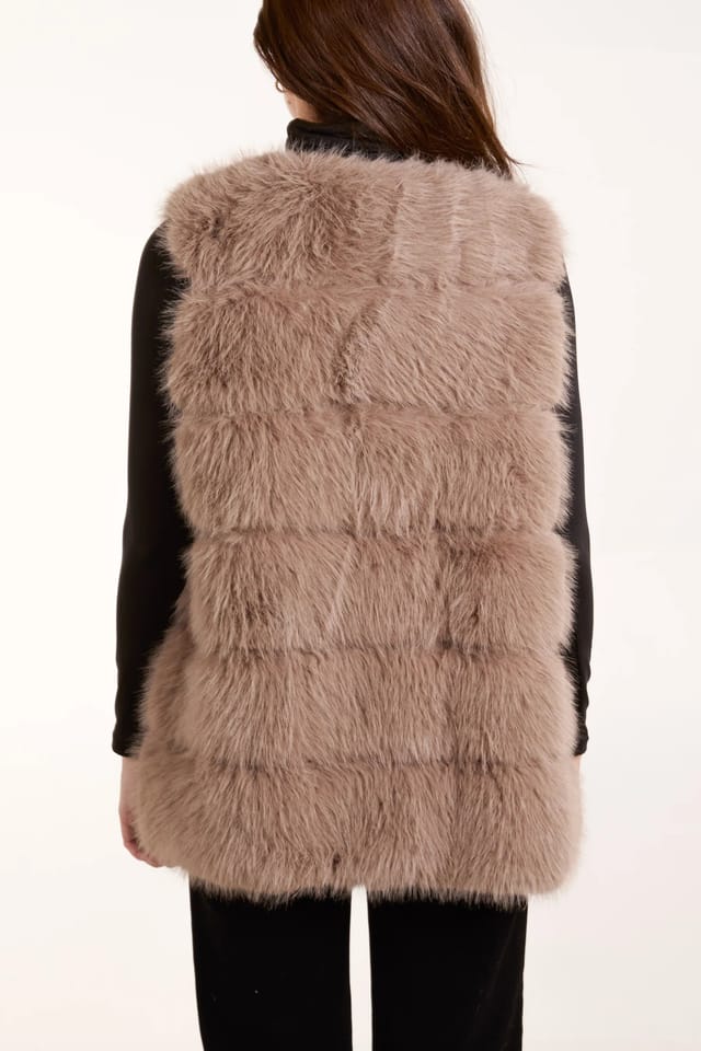 Blue Vanilla Fur Pelted Gilet - 3