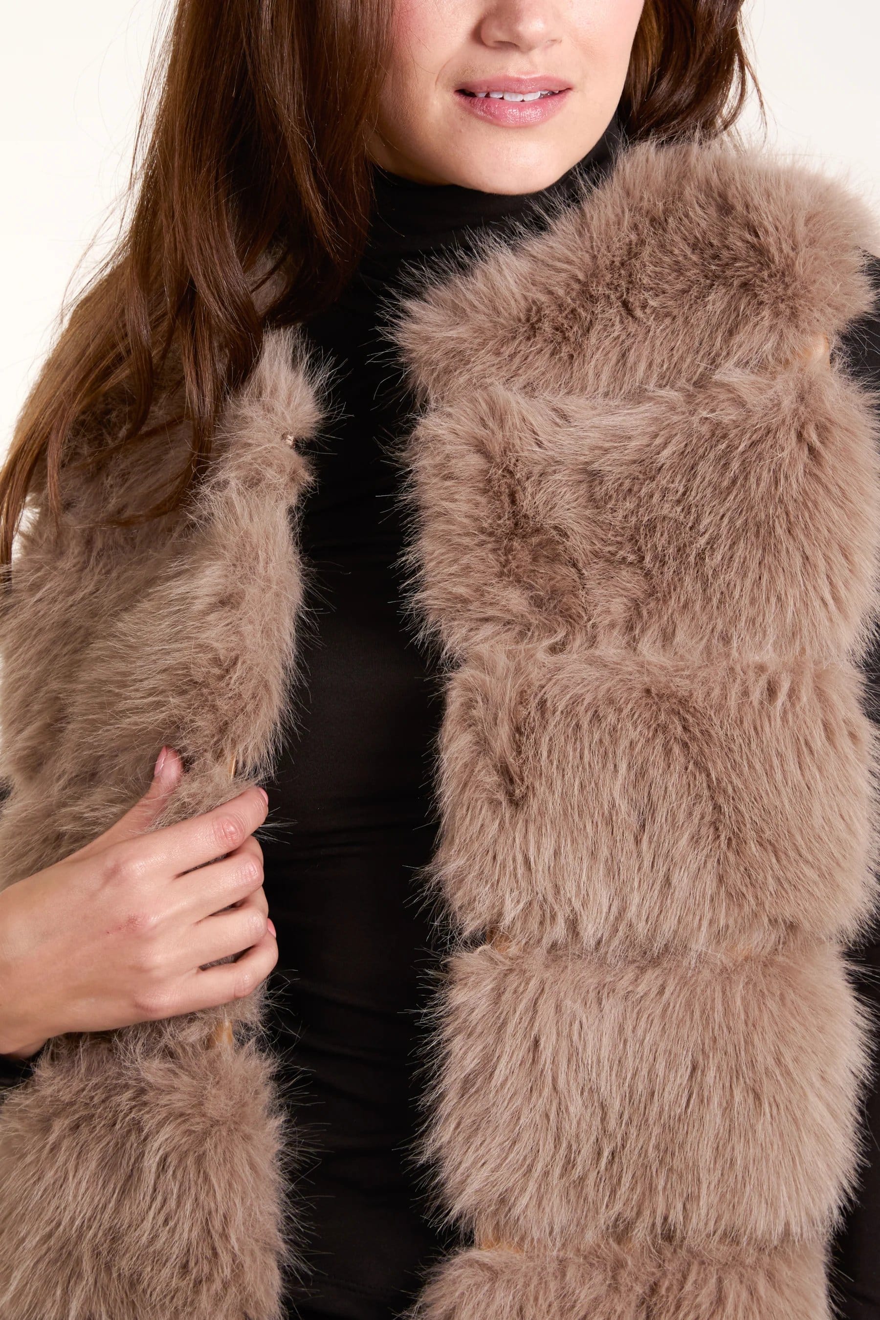 Blue Vanilla Fur Pelted Gilet - 4