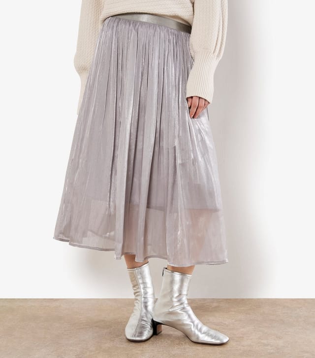 Apricot Women's Silver Shimmery Diamante Studded Midi Skirt Apricot New Look - 2