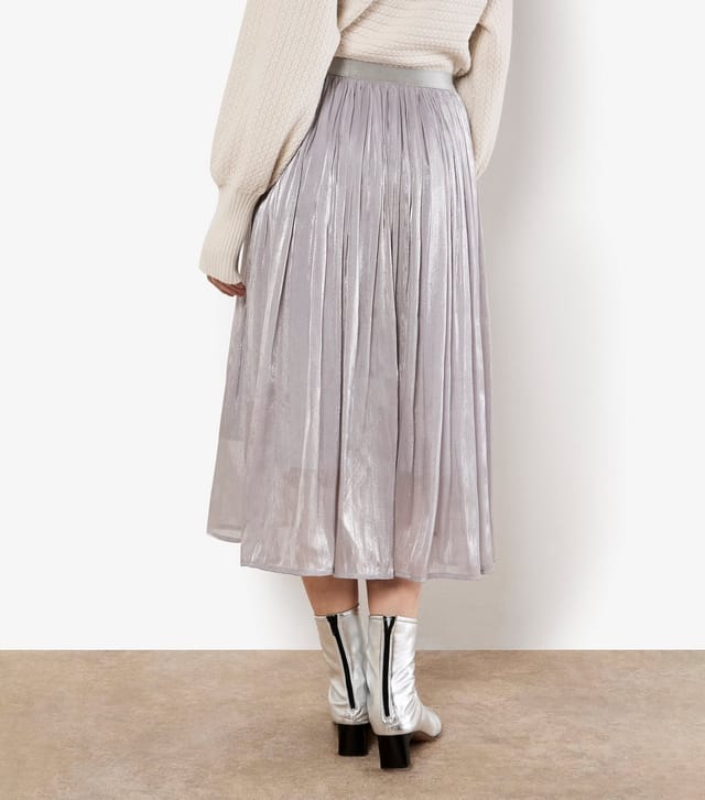 Apricot Women's Silver Shimmery Diamante Studded Midi Skirt Apricot New Look - 3