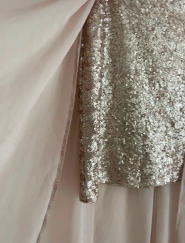 River Island 🩷 River Island Blush Pink Sequin Chiffon Maxi Skirt Fairy Prom Party UK 8 🩷 - 1