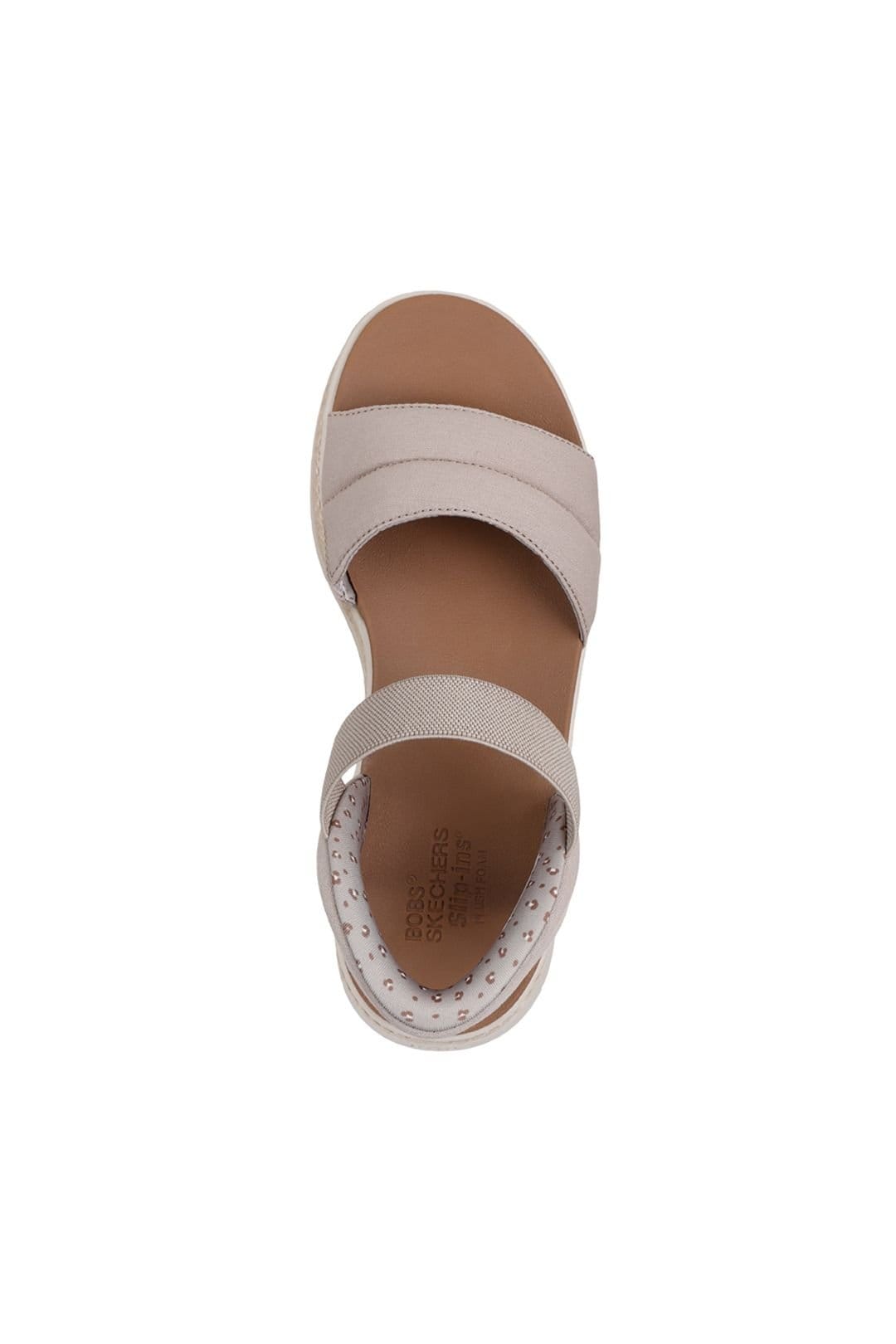 Skechers Skechers Women's BOBS SUN RAY Slip-Ins Padded Vamp Quarter Strap Sandal Taupe - 4