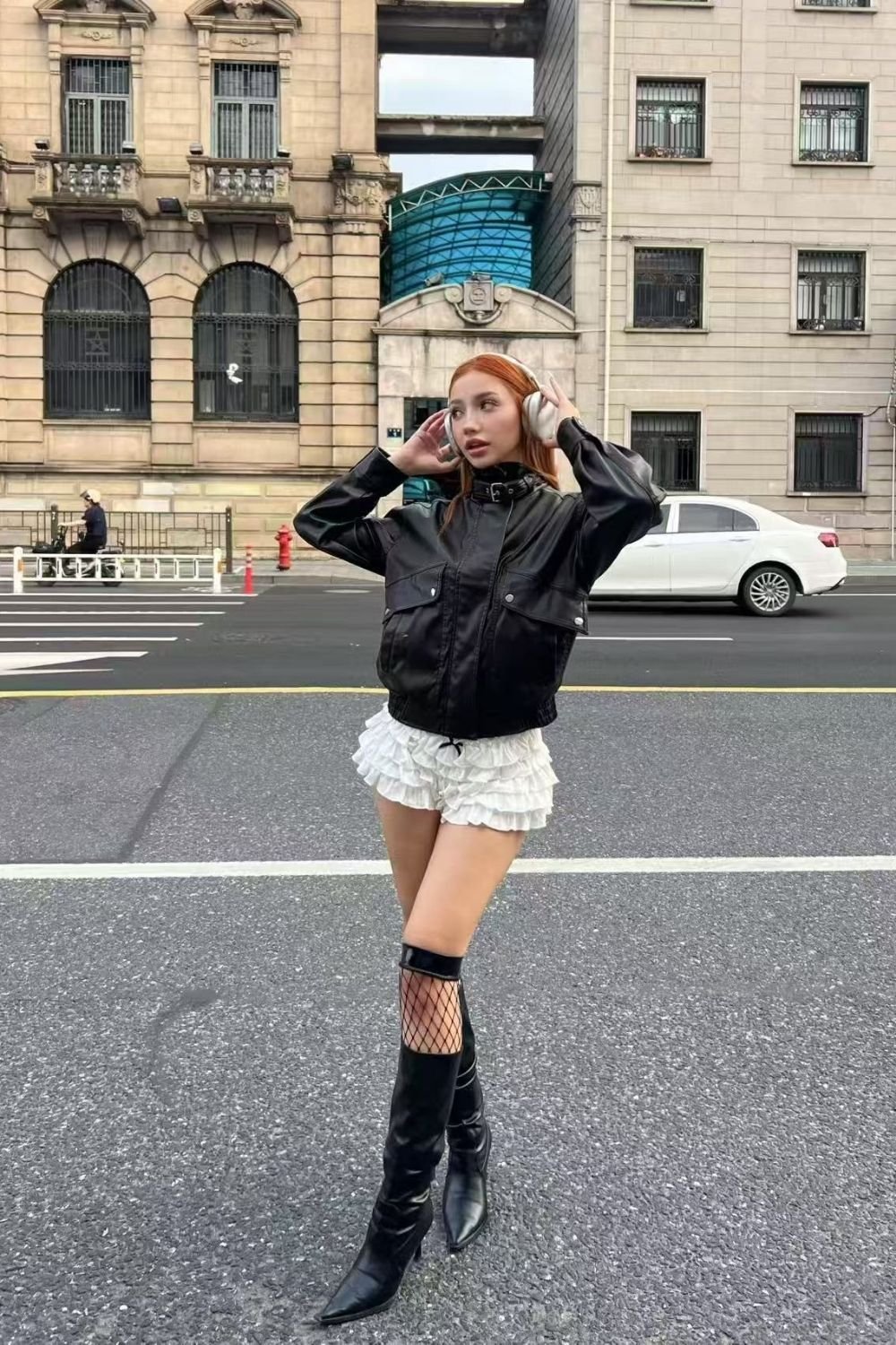 OUTTA BOX OUTTA BOX Women's Zip Pocket Faux Leather Biker Jacket in Brown - 2