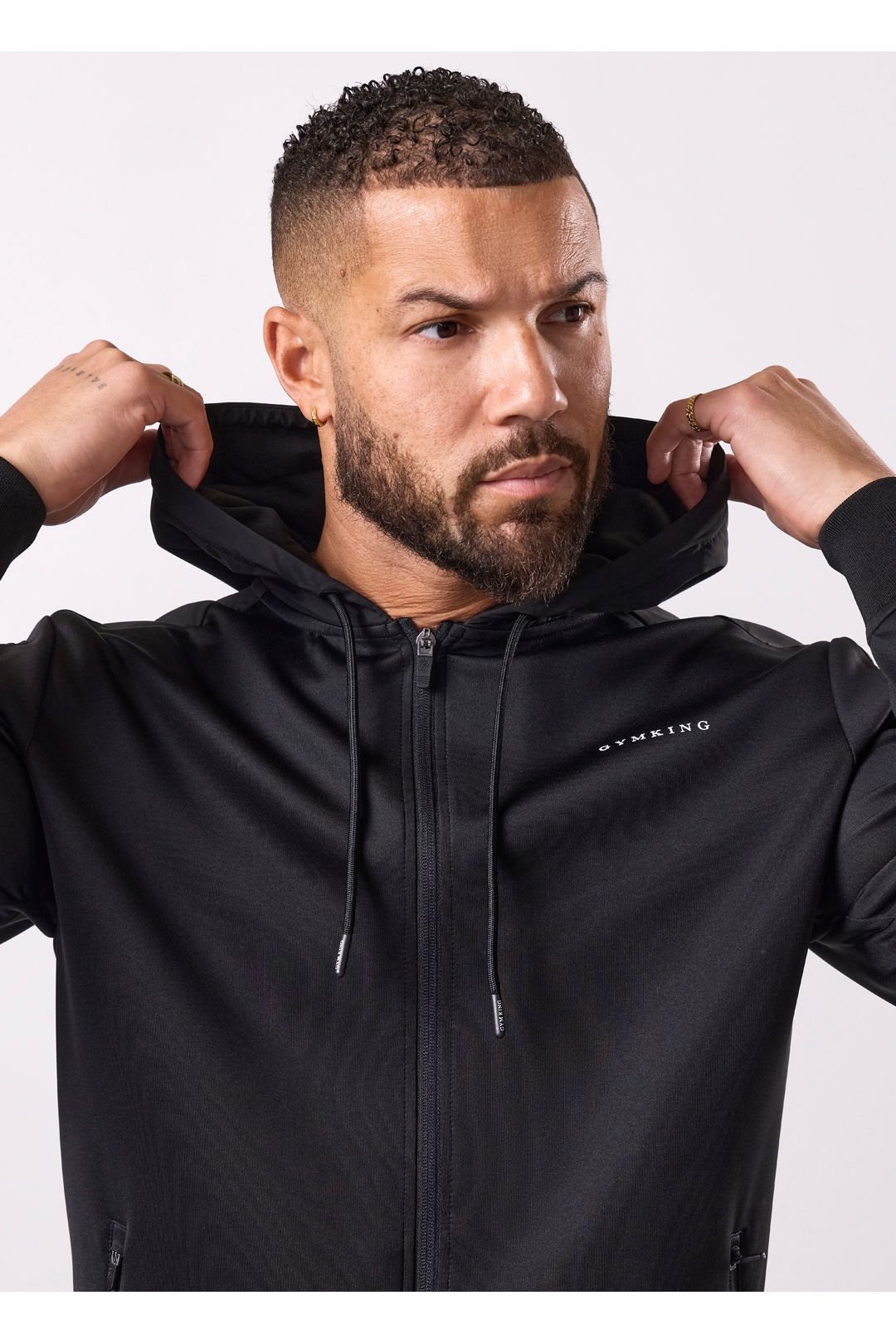 Gym King GYM KING Men's Core Plus Colour Block Hood Black/ Graphite in Black - 3