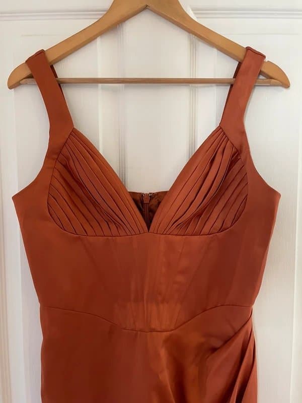 Chi Chi London Fitted Bronze Midi Dress
