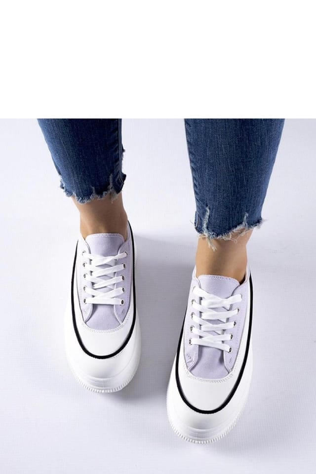 Love Lace Love Lace Women's Platform Sneakers Breathable Rubber Round Toe Laced Closure in Violet - 2