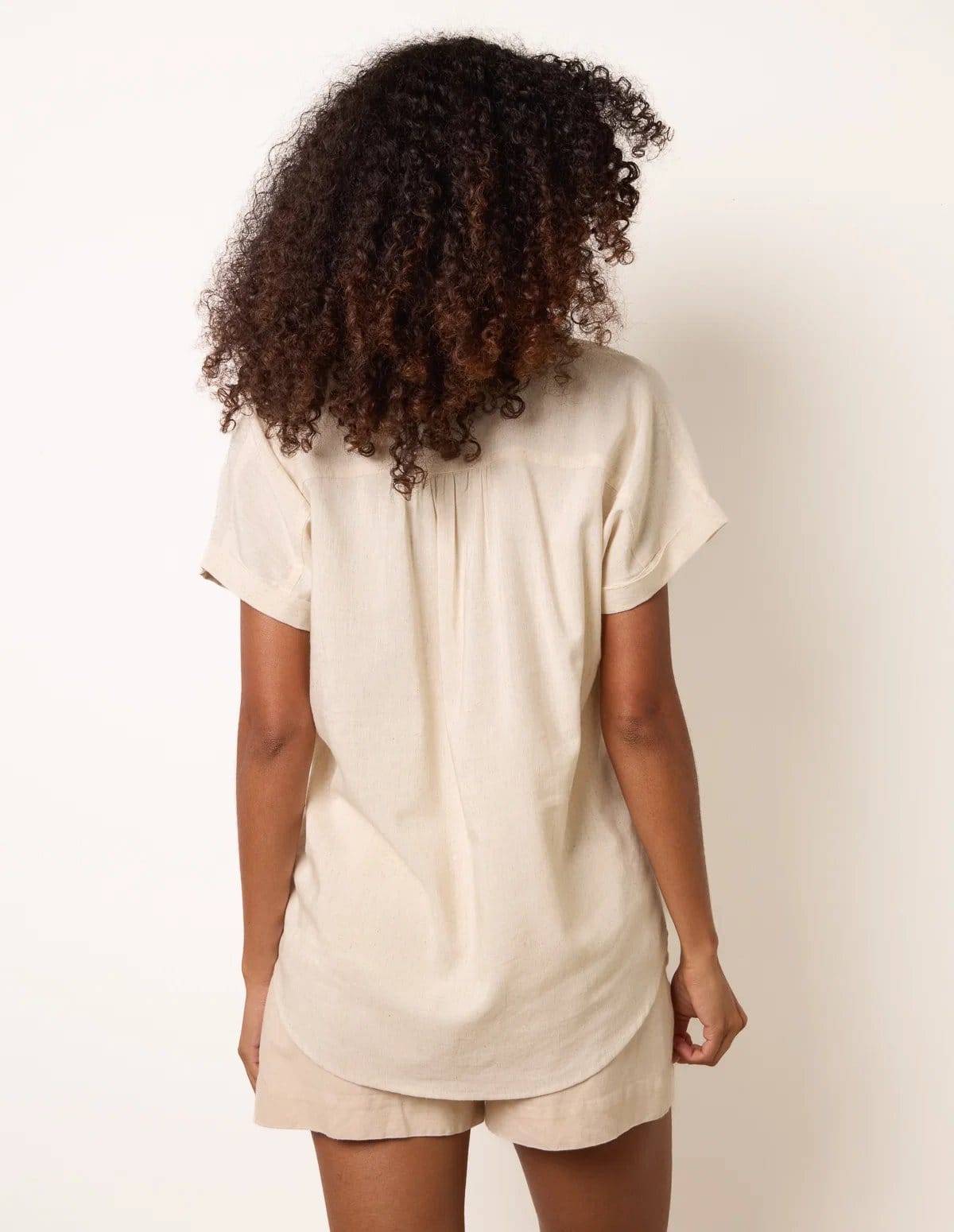 Blue Vanilla Broidered Hem Short Sleeve Shirt - 4