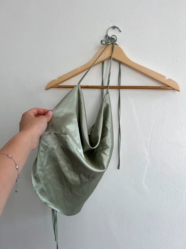 ASOS Satin Scarf Tie Back Top