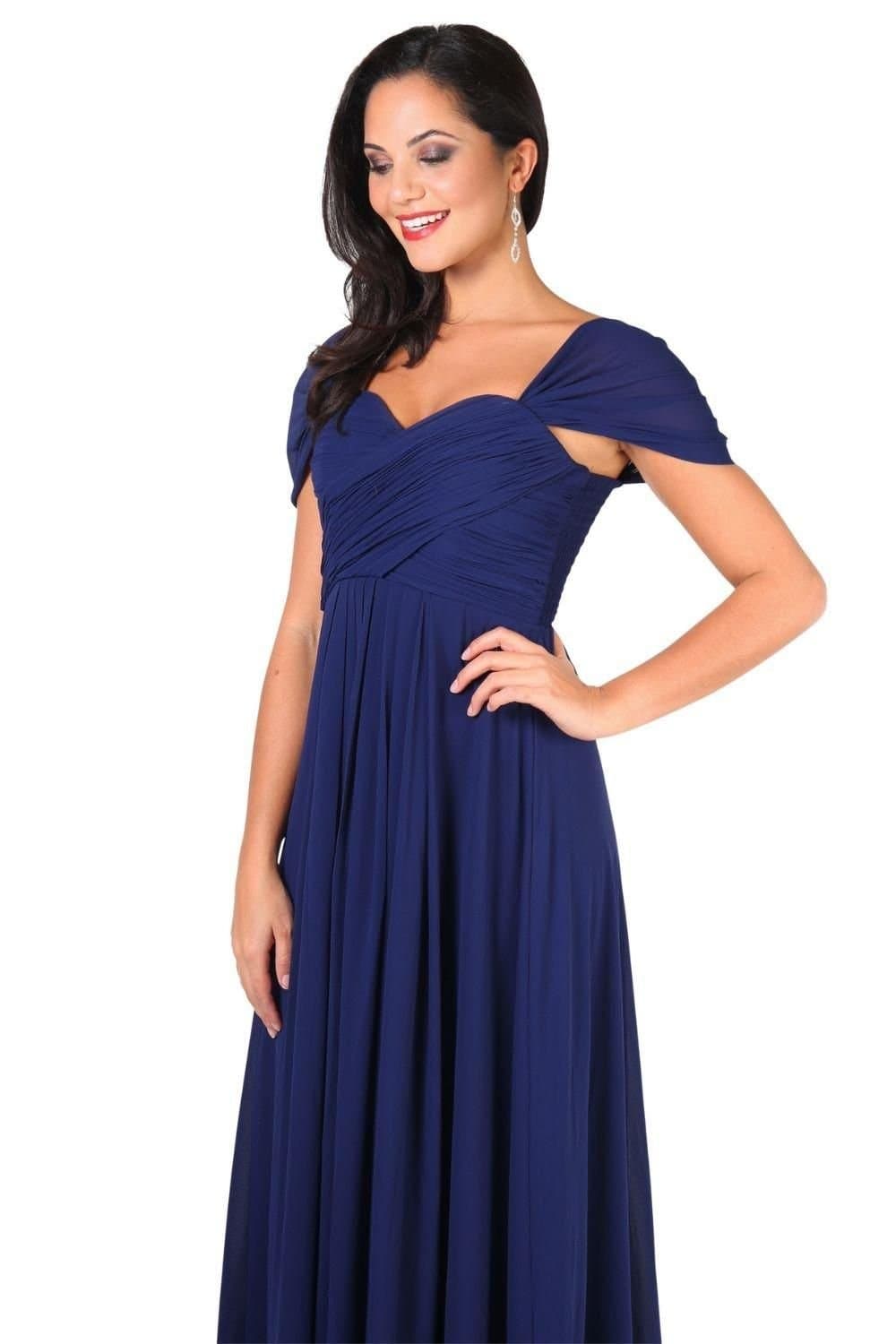 KRISP KRISP Women's Multiway Neckline Occasion Maxi Dress in Navy
