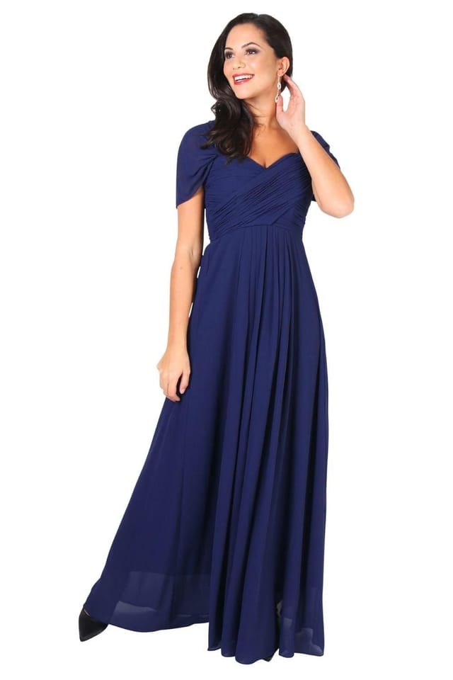 KRISP KRISP Women's Multiway Neckline Occasion Maxi Dress in Navy - 2