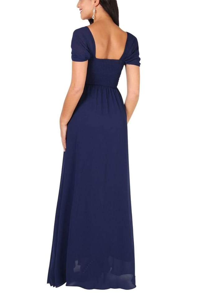 KRISP KRISP Women's Multiway Neckline Occasion Maxi Dress in Navy - 3