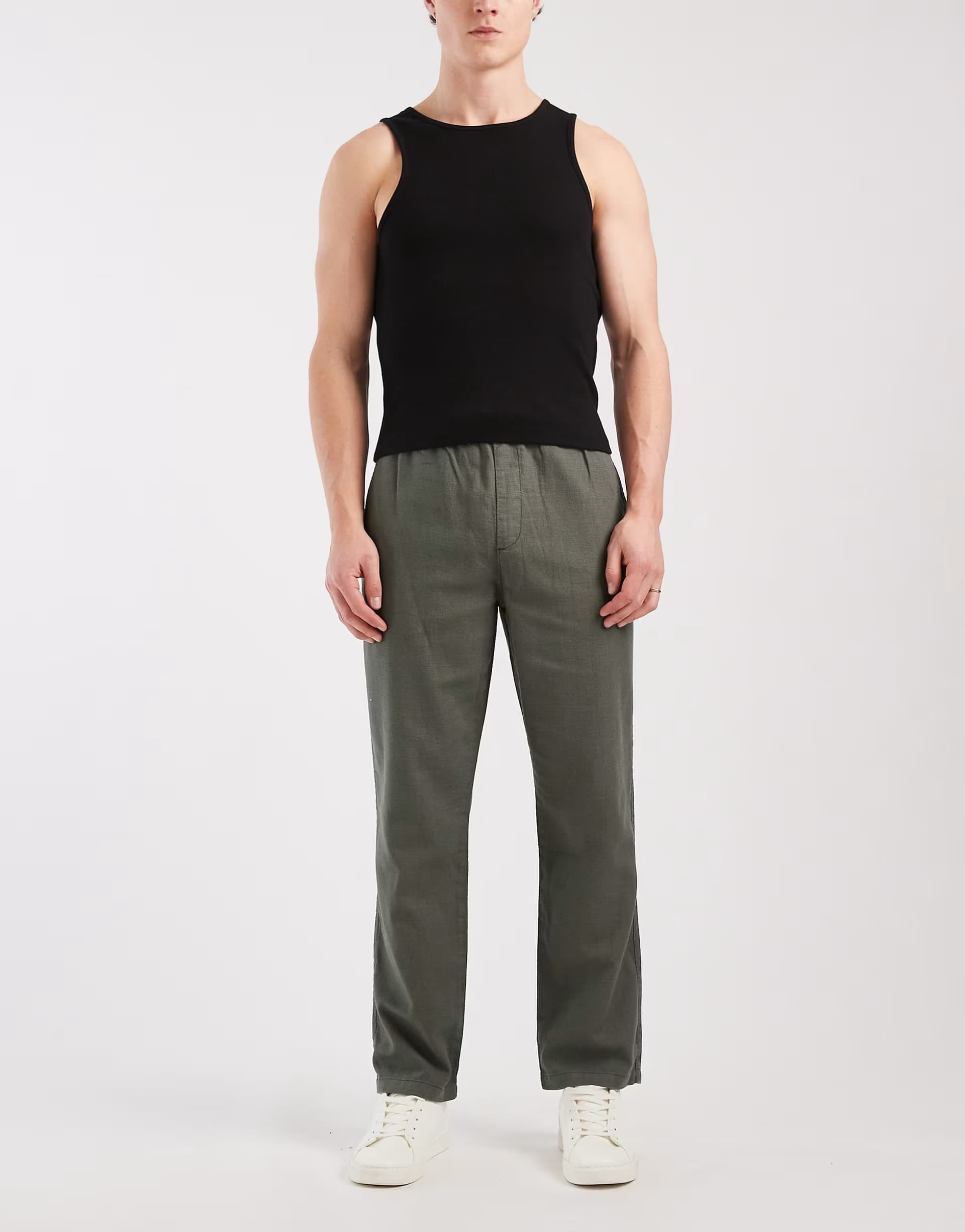 ASOS Redefined Rebel Gus comfort fit trousers in dark green