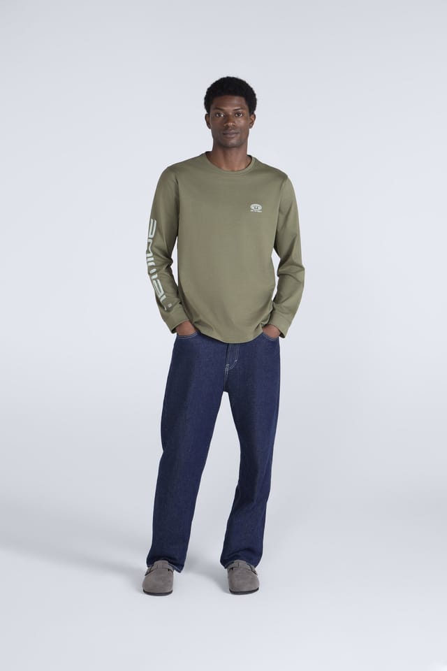 Animal Animal Men's 'Tommy' Comfortable Casual Lightweight Long Sleeve Relaxed Fit T-Shirt in Khaki - 2