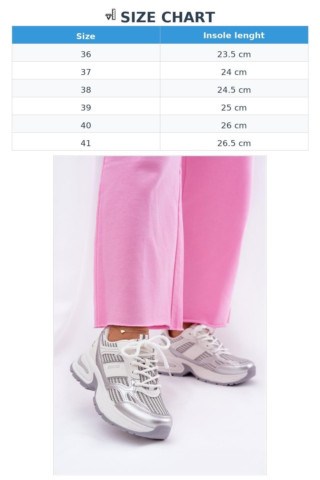 Love Lace Love Lace Women's Big Star Sport Sneakers Textile Chunky Sole Comfort in Silver - 4