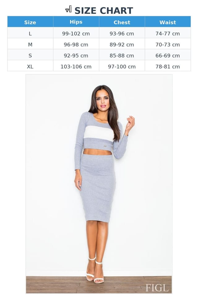 Love Lace Love Lace Women's Belted Sleeve Top & Pencil Midi Skirt in Grey - 3