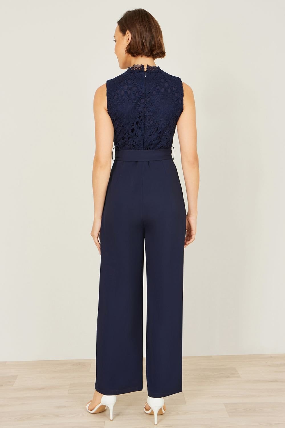 Yumi Yumi Women's Navy Lace Sleeveless Jumpsuit - 4
