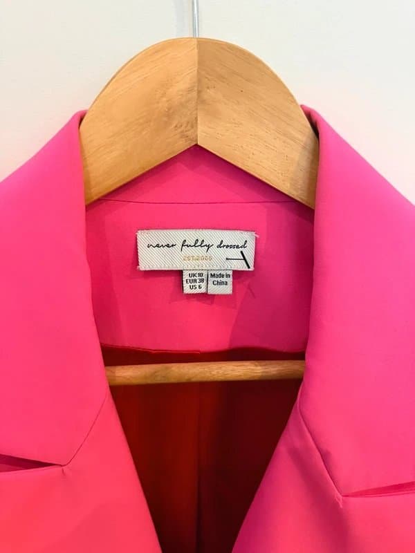 Never Fully Dressed Never Fully Dressed Pink Blazer – UK 10 – Statement Piece