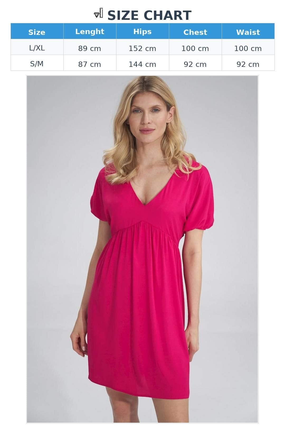 Love Lace Love Lace Women's Sweetheart Neck Pleated Waist Loose Dress in Pink - 4