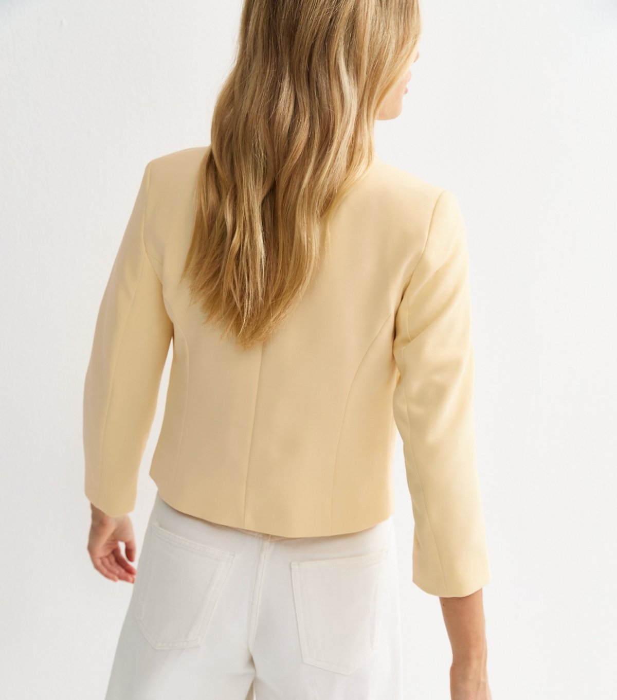 New Look Women's Light Yellow Cropped Blazer New Look - 4