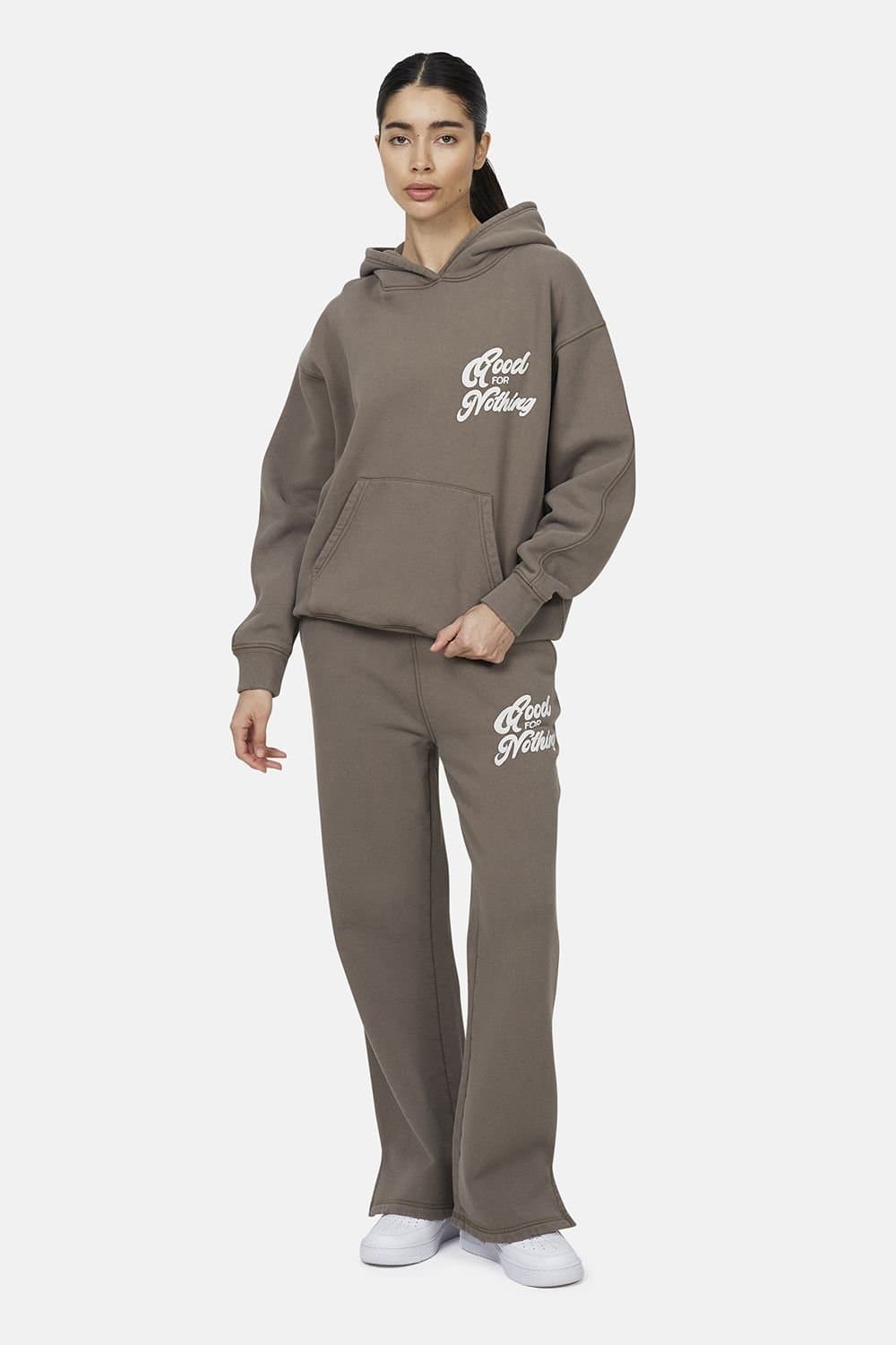 Good For Nothing Good For Nothing Women's Relaxed Hoodie in Taupe