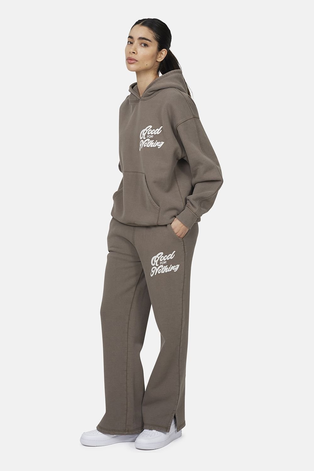 Good For Nothing Good For Nothing Women's Relaxed Hoodie in Taupe - 4