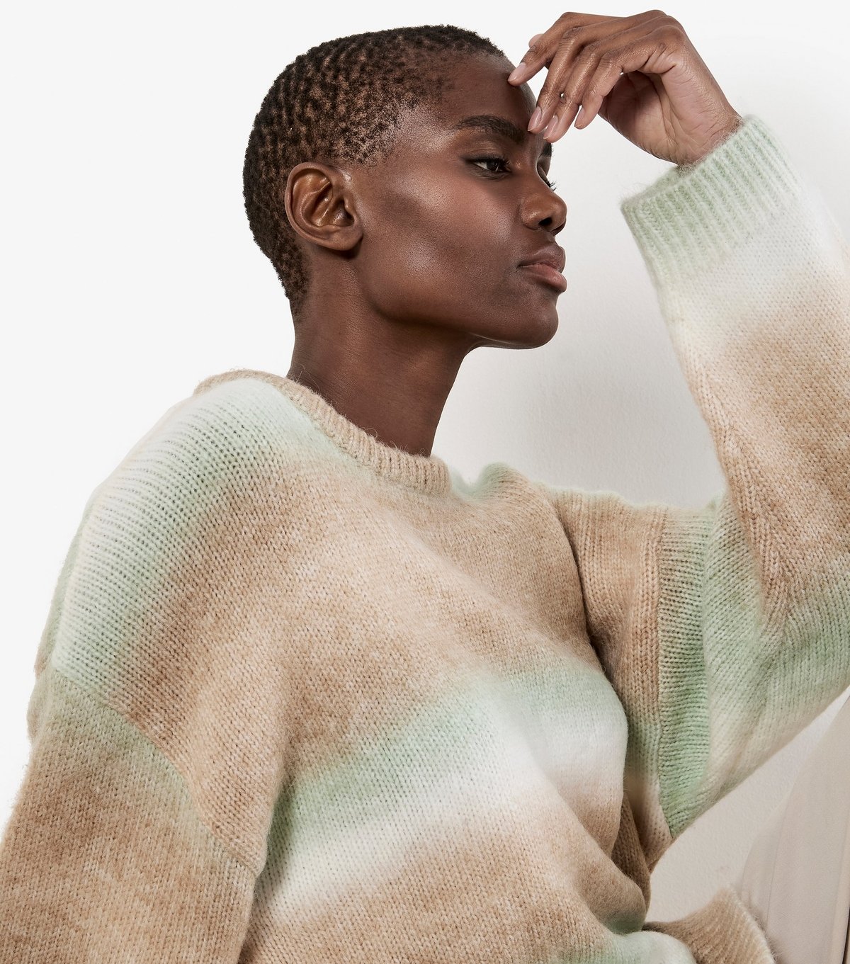 Apricot Women's Light Green Space Dye Stripe Jumper Apricot New Look - 4