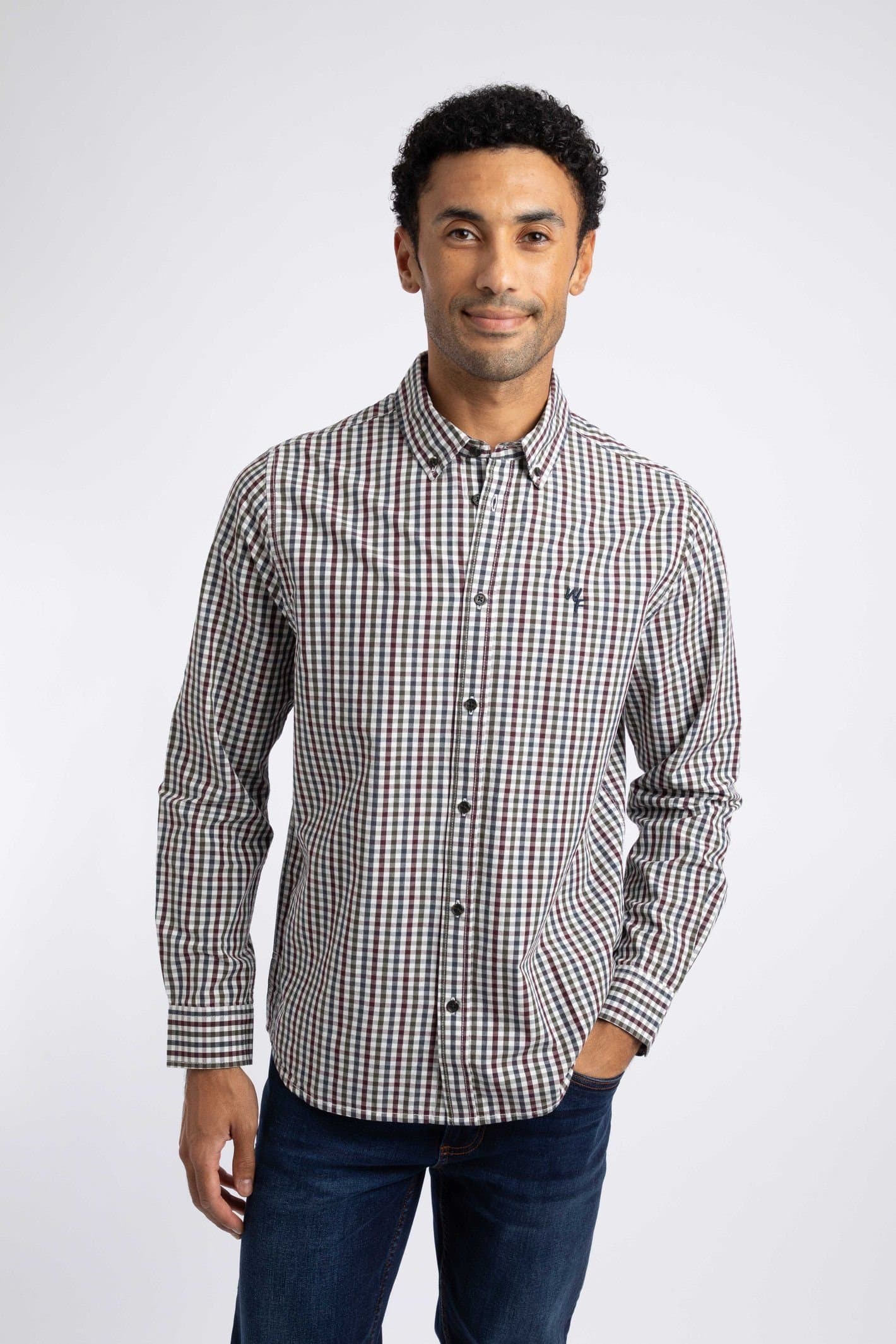 Weird Fish Weird Fish Men's Ernest Gingham Shirt in Wine