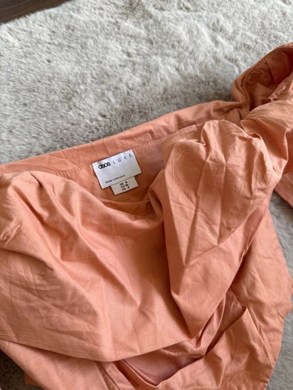 ASOS ASOS Luxe Orange/Terracotta Corset Top with sleeves - Size 8