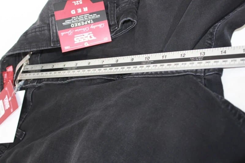 D555 D555 Jeans 52L L34" Black Stretch Tapered Mens