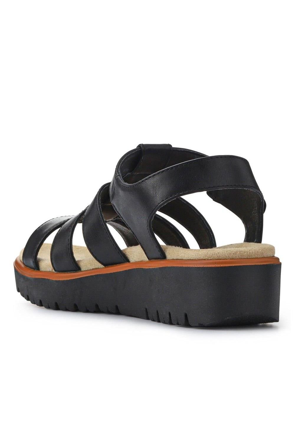 Pavers Pavers Women's Wide Fit Strappy Sandals in Black - 3