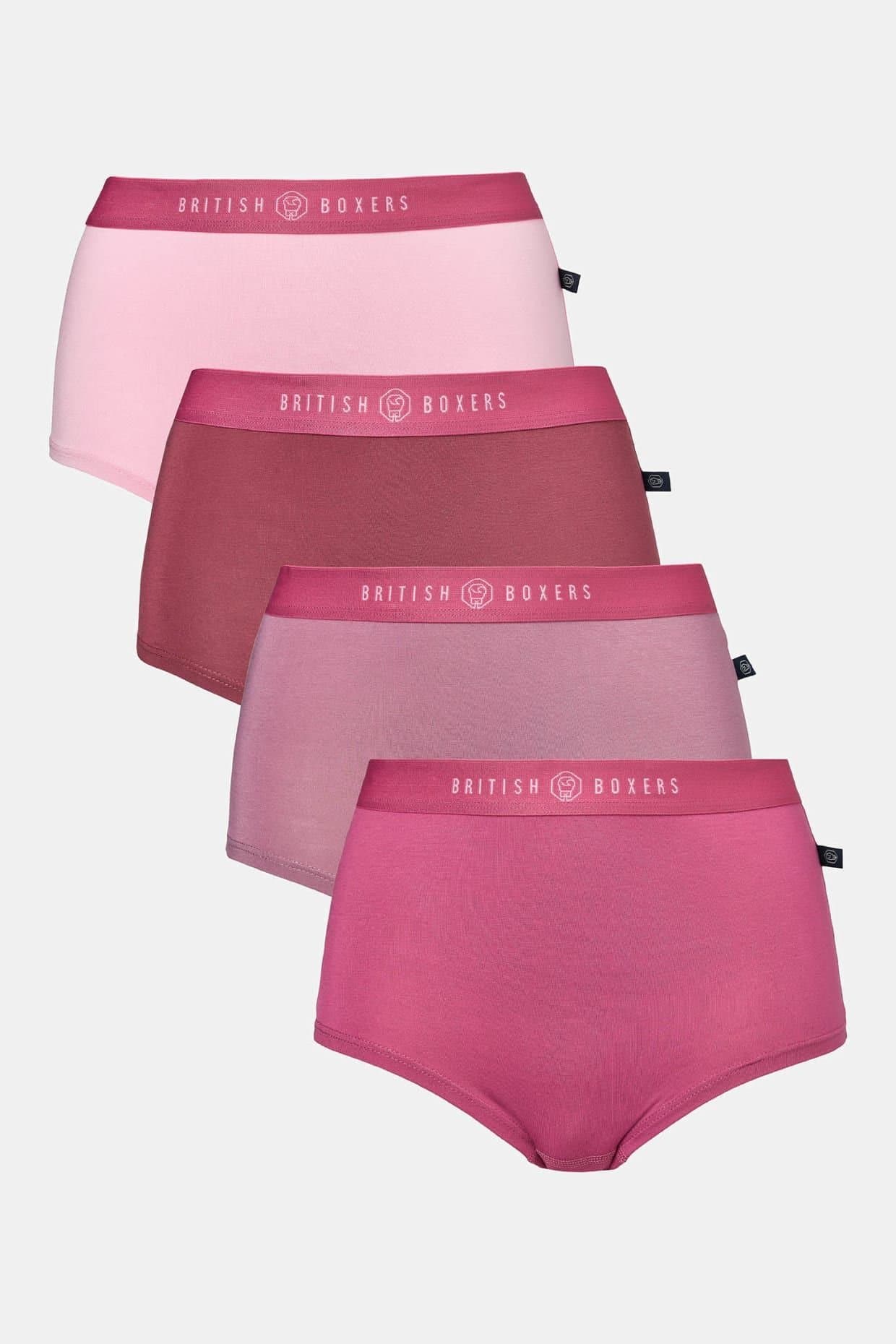 British Boxers British Boxers Dusty Pink Hipster Briefs Pack of Four