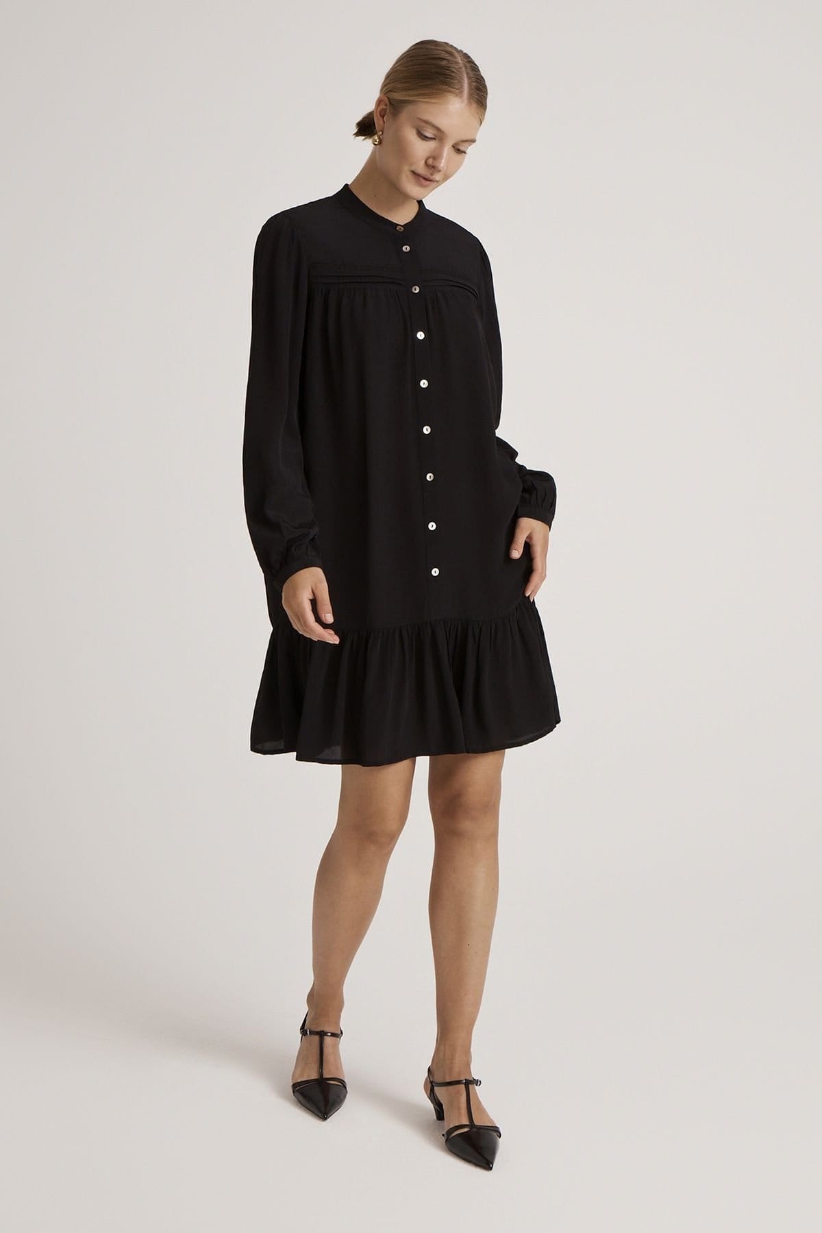 Finery London Finery London Women's Beccy Crepe Short Dress in Black - 4