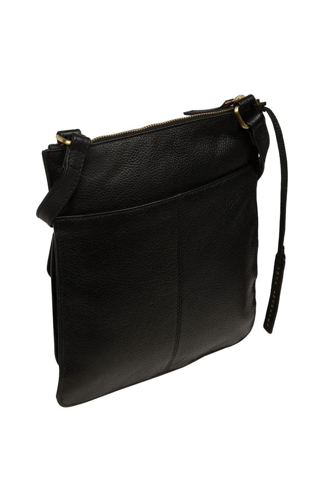 Pure Luxuries London Pure Luxuries London Women's 'Lucienne' Leather Cross Body Bag in Black - 2