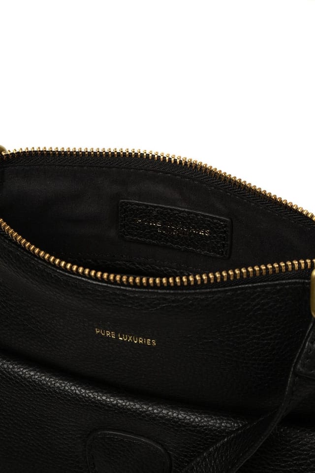 Pure Luxuries London Pure Luxuries London Women's 'Lucienne' Leather Cross Body Bag in Black - 3
