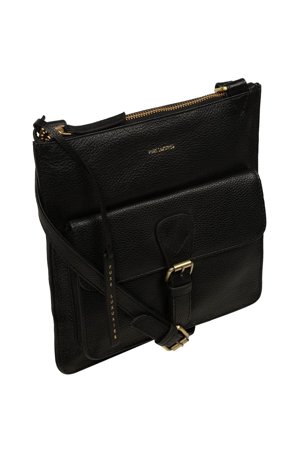 Pure Luxuries London Pure Luxuries London Women's 'Lucienne' Leather Cross Body Bag in Black - 4
