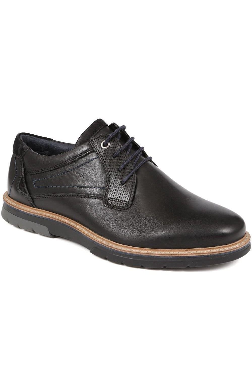 Pavers Pavers Men's Leather Lace-Up Shoes in Black