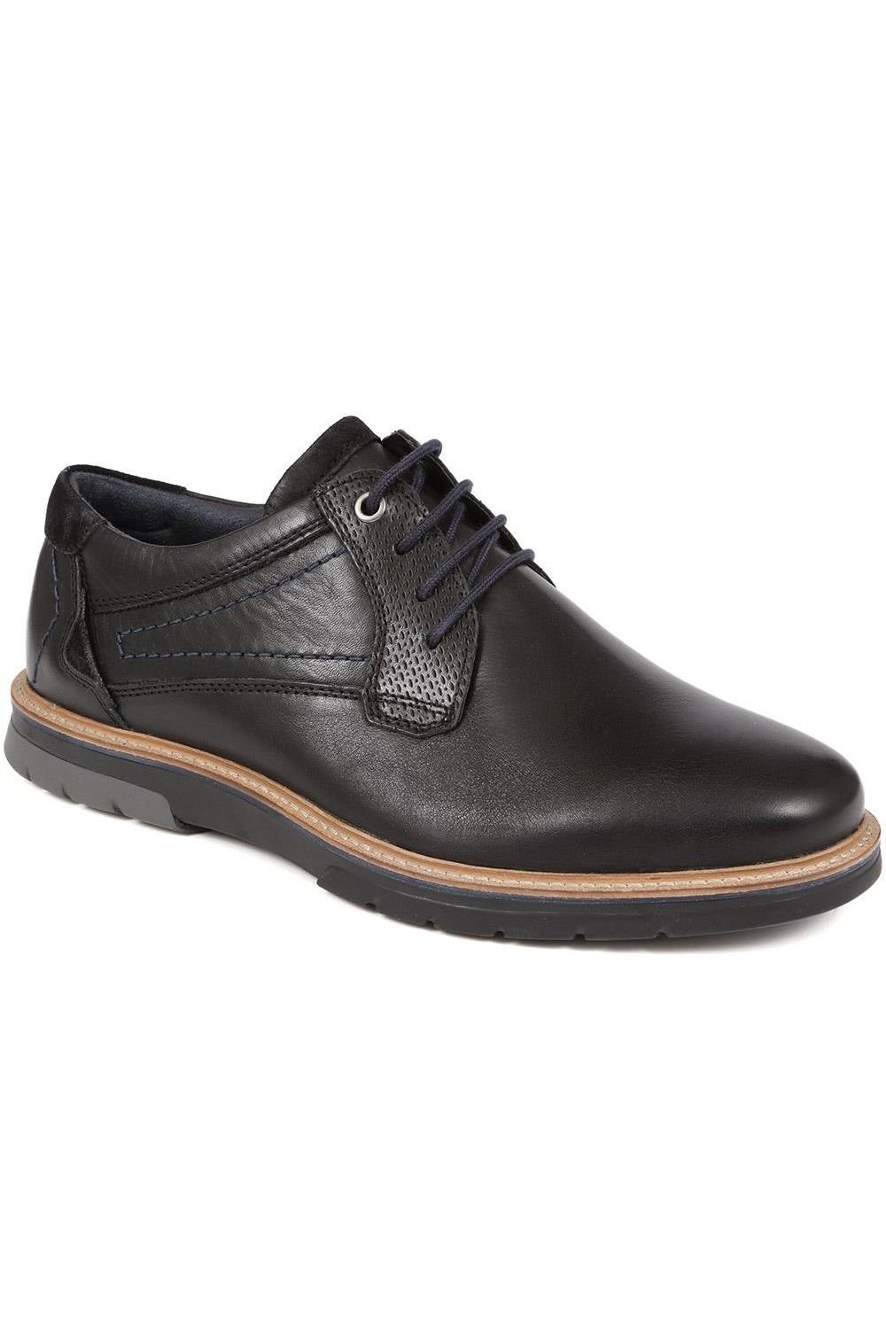 Pavers Pavers Men's Leather Lace-Up Shoes in Black - 3