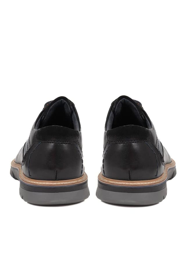 Pavers Pavers Men's Leather Lace-Up Shoes in Black - 3