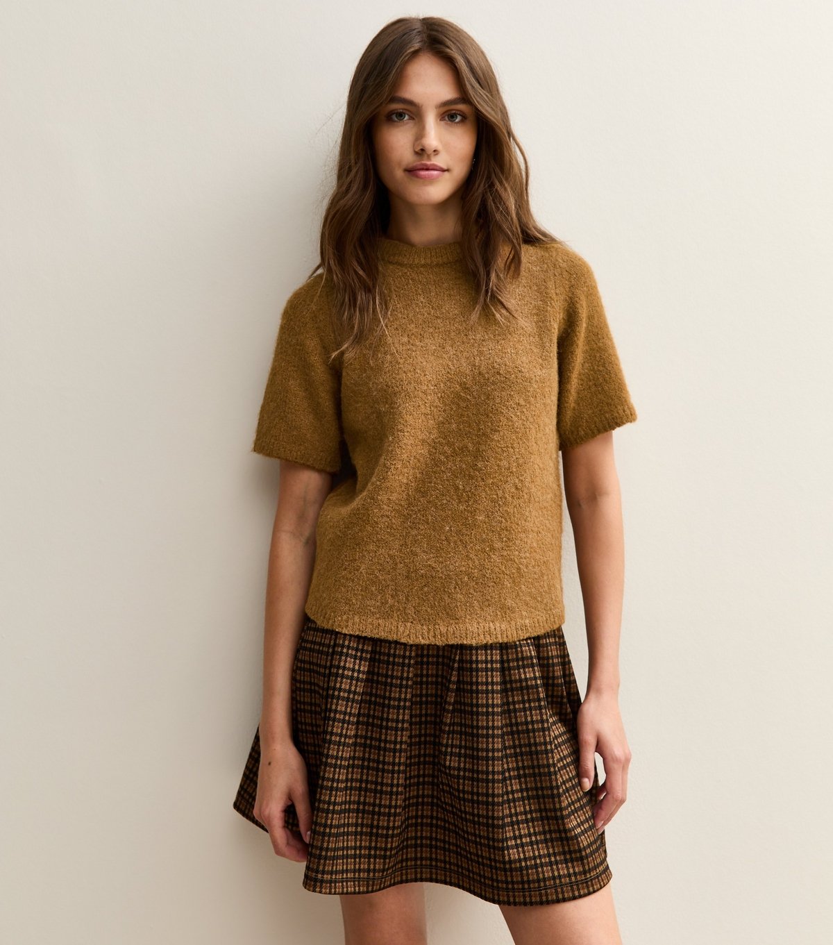 New Look Women's Tan Short Sleeve Knit Top New Look - 3