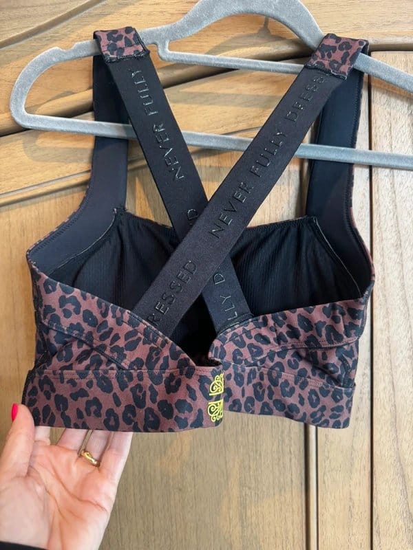 Never Fully Dressed Leopard Print Sports Bra Size 12