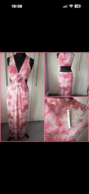 ASOS Pink Tie Dye Cut Out Maxi Dress – New With Tags