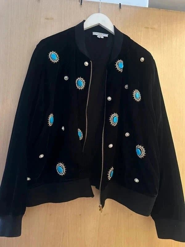 Never Fully Dressed NFD unique rare velvet bomber jacket XXL