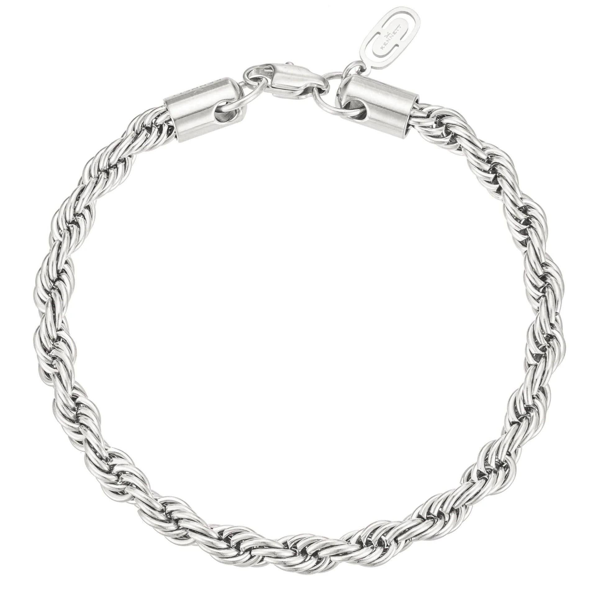 Kennett Kennett Men's Twisted Chain Bracelet 5mm Silver 19cm
