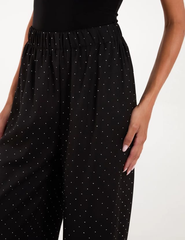 Blue Vanilla Studded High Waist Trousers - 3