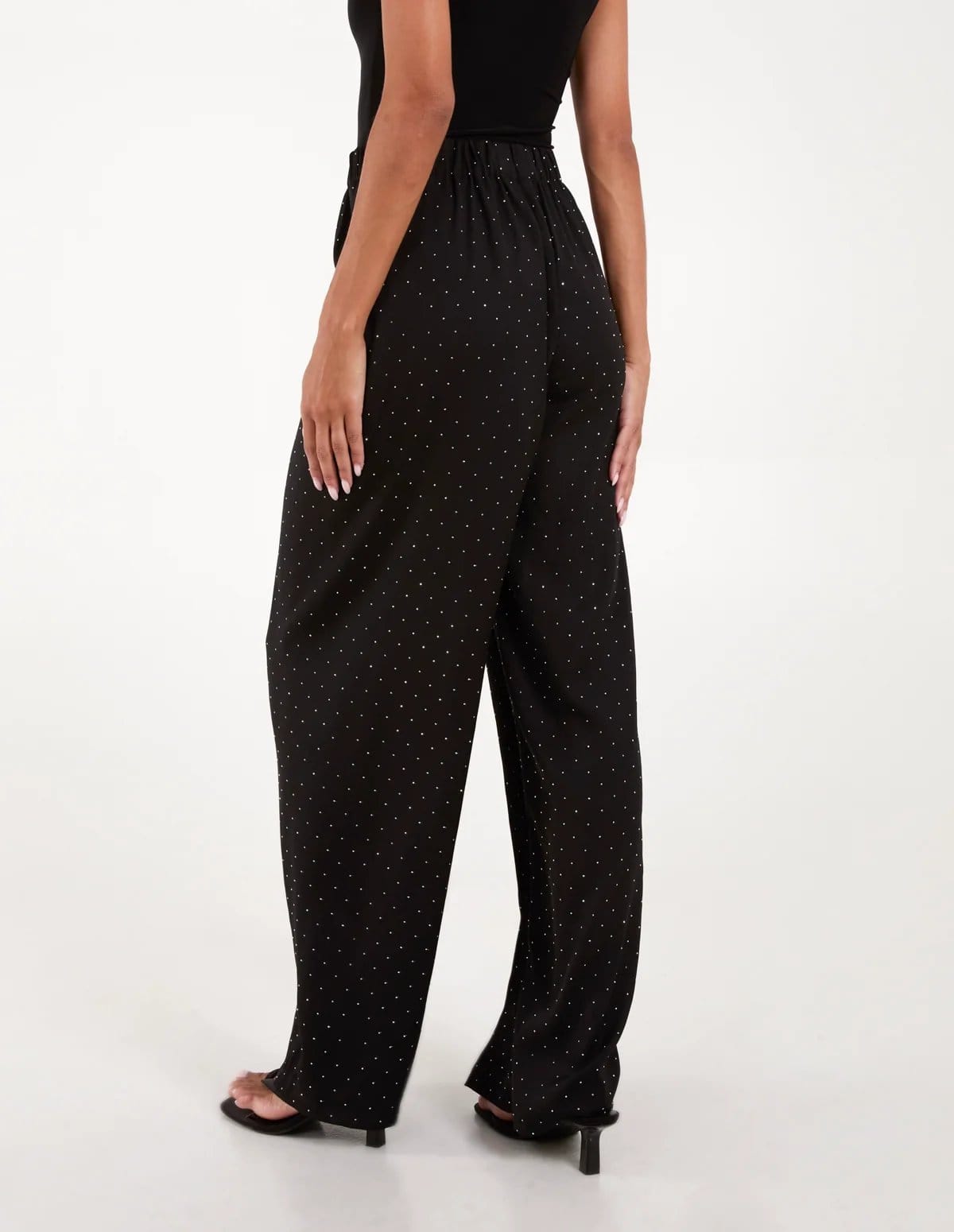Blue Vanilla Studded High Waist Trousers - 4