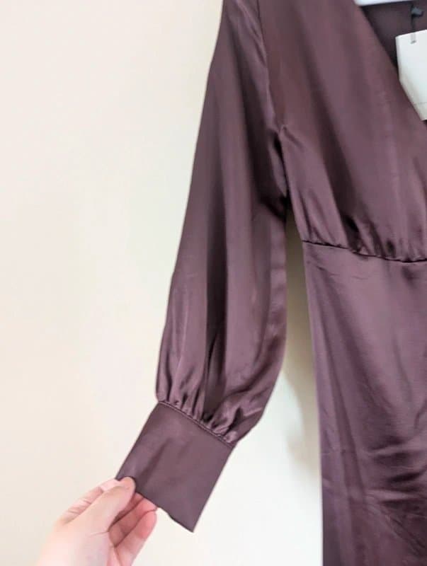 Never Fully Dressed Never Fully Dressed chocolate brown midi wrap dress size 8 | occasion wedding event party