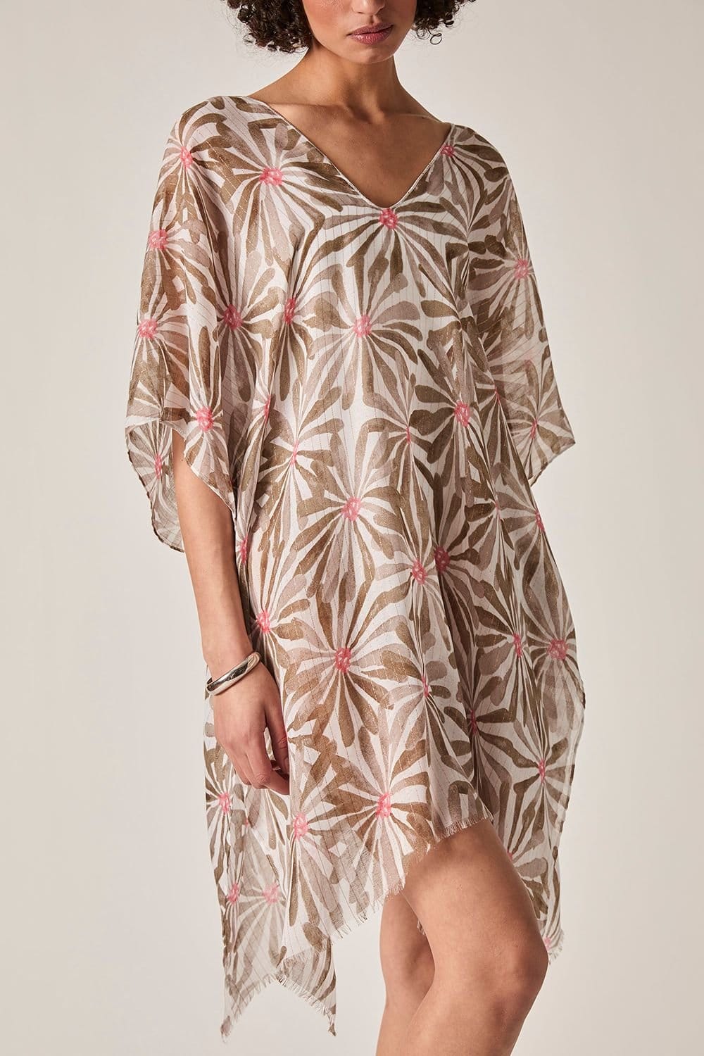 James Lakeland James Lakeland Women's Beige Retro Floral Kaftan - 4