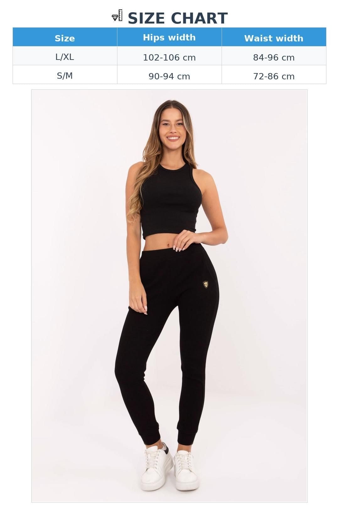 Love Lace Love Lace Women's Casual Cotton Elastane Sweatpants with Pockets Style 217292 in Black - 4