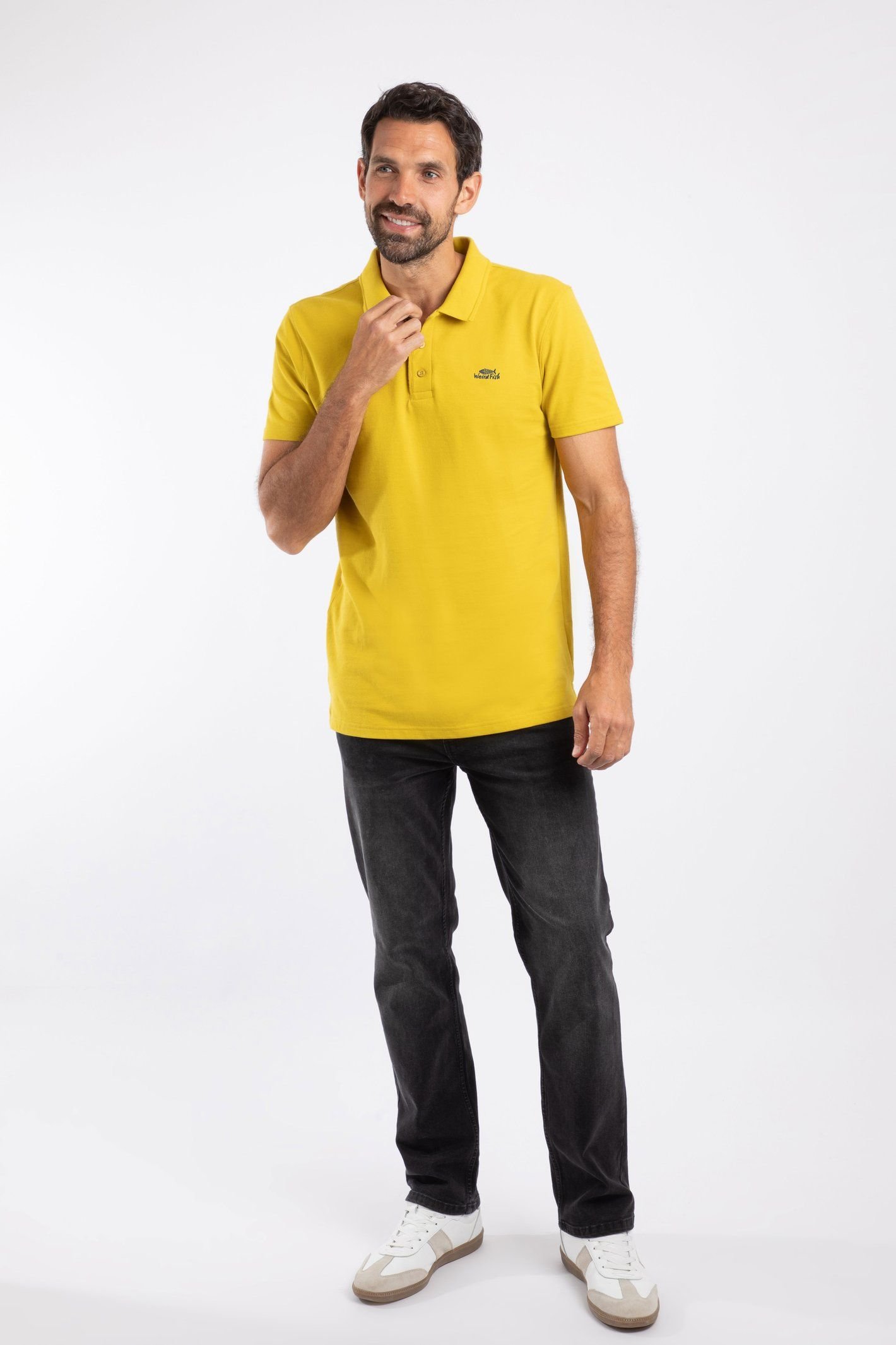 Weird Fish Weird Fish Men's Miles Pique Polo Shirt in Light Green - 4