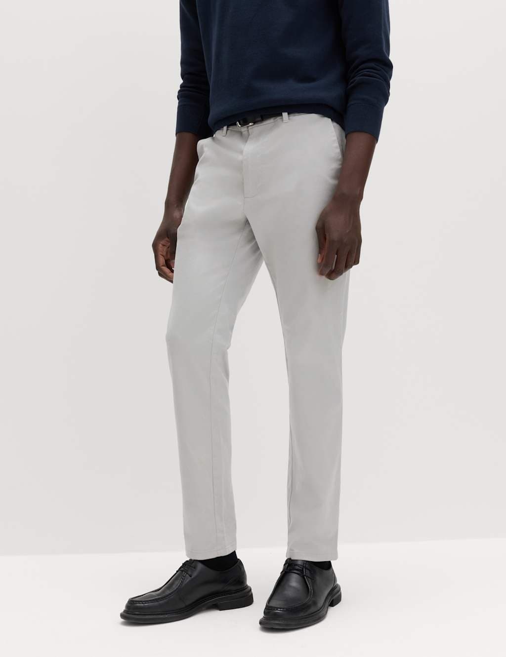 Marks & Spencer M&S Slim Fit Cotton Rich Stretch Chinos Silver